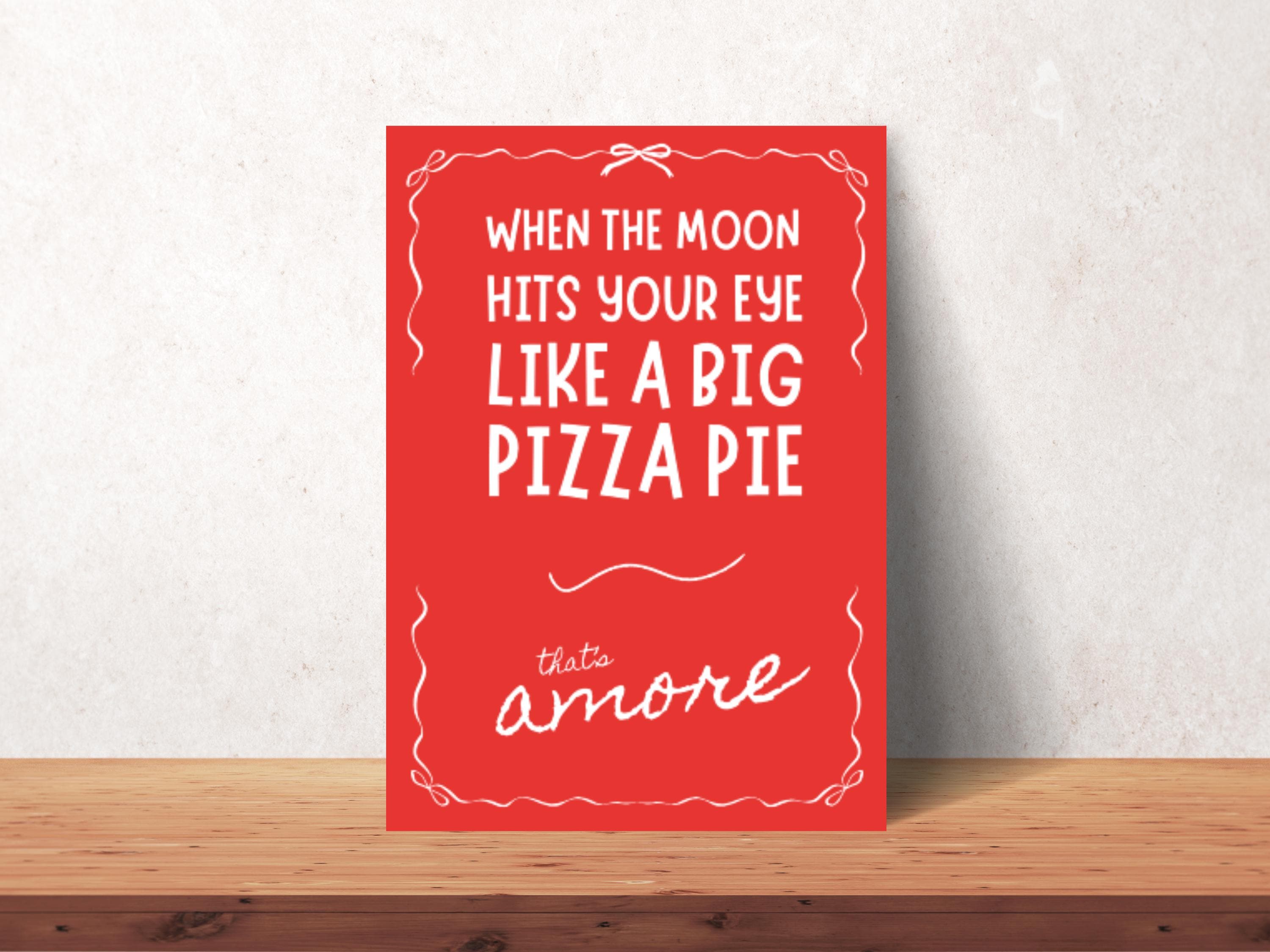 That's Amore Lyrics A4 Print – Italian Theme Party Decor, Dean