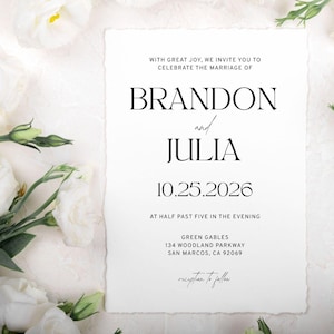 Editable Classic Black and White Wedding Invitation Suite