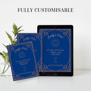 Celestial Birthday Invitation: Starry Night Canva Template (Digital Download 5x7 inch)
