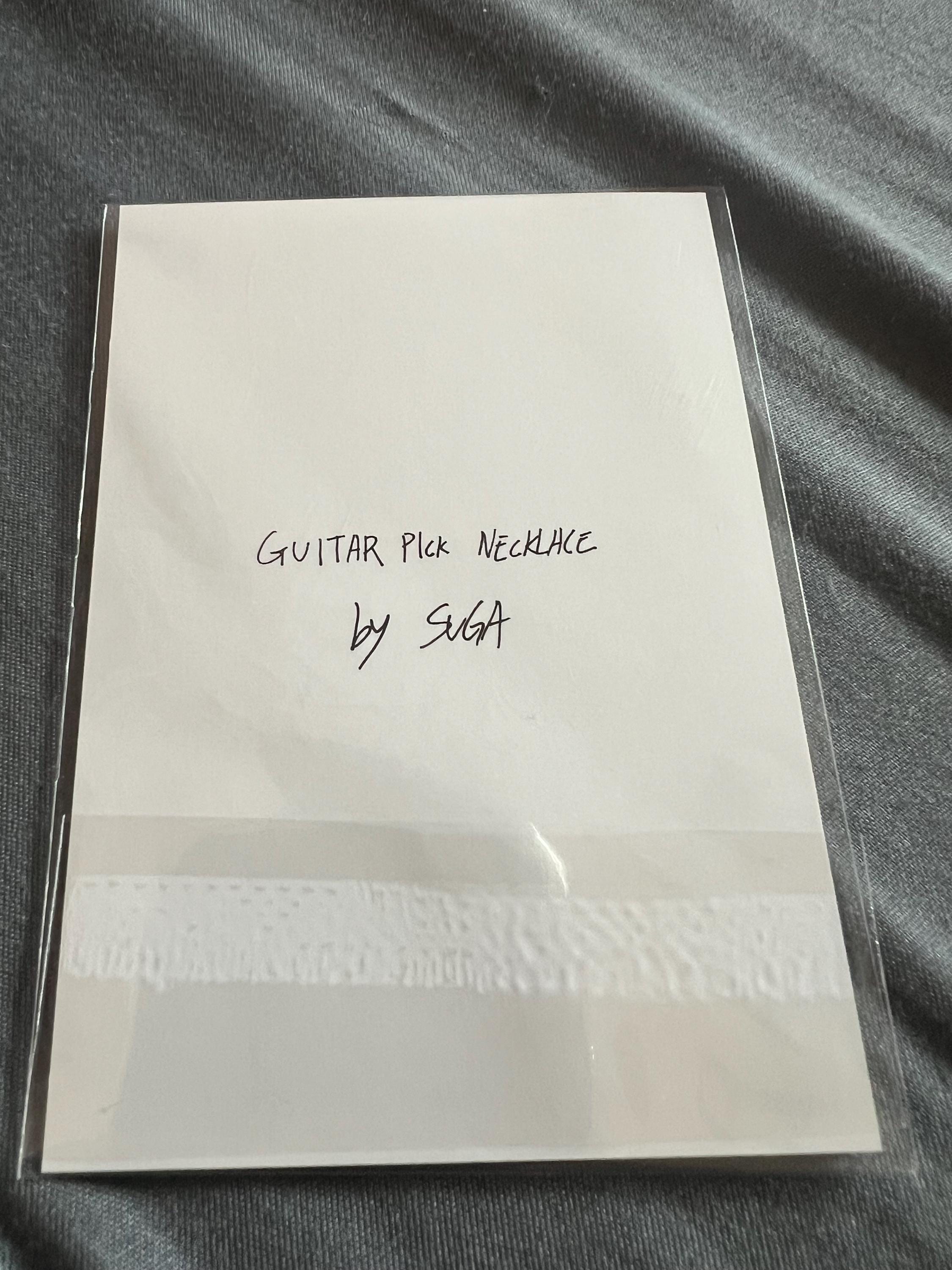 BTS SUGA Guitar Pick Necklace Polaroid, Artist-made Collection