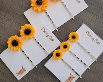 Sunflower Hair Pins