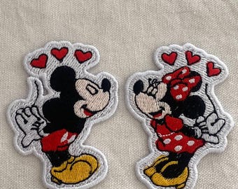 Embroidered Mickey and Minnie Mouse Patches, Disney Couple Iron on Patch, Disneyland Patch, Disney Trip Gift For Kids, Jacket Backpack Patch