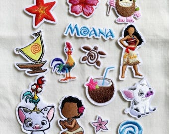 Moana Embroidered Patches, Moana Pua Hei Hei Iron on Patch, Disneyland Patch, Disney Trip Gift For Kids, Jacket Backpack Patch
