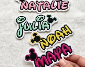 Custom Name Embroidered Disney Patches, Disneyland Name Gift, Personalized Disneyworld Name Iron On Jackets, Hats, Bags, Gift For Kids