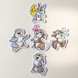 Disney Bambi Embroidered Patch, Cute Thumper  Patches Set, Bambi Rabbit Iron On Patches, Disney Trip Gift, Jacket Patch
