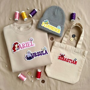 Custom Embroidered The Little Mermaid Name Patches, Ariel Iron on Patch, Disneyland Patch, Disney Trip Gift For Kids, Jacket Backpack Patch image 5