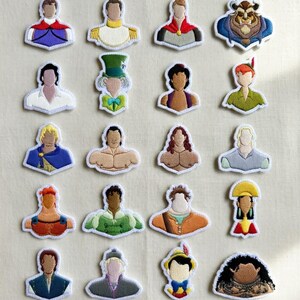 Disney Princes Embroidered Patch, Beast Aladdin Peter Pan Prince Eric Embroidered Iron On Patches, Disney Trip, Jacket Backpack Patch