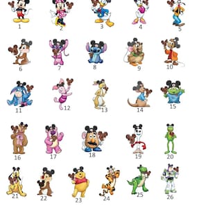 Set 26 Disney Characters Embroidered Patches, Mickey, Stitch, Winnie the Pooh Iron On Patch, Disney Gifts For Kids, Jacket Backpack Patch image 7