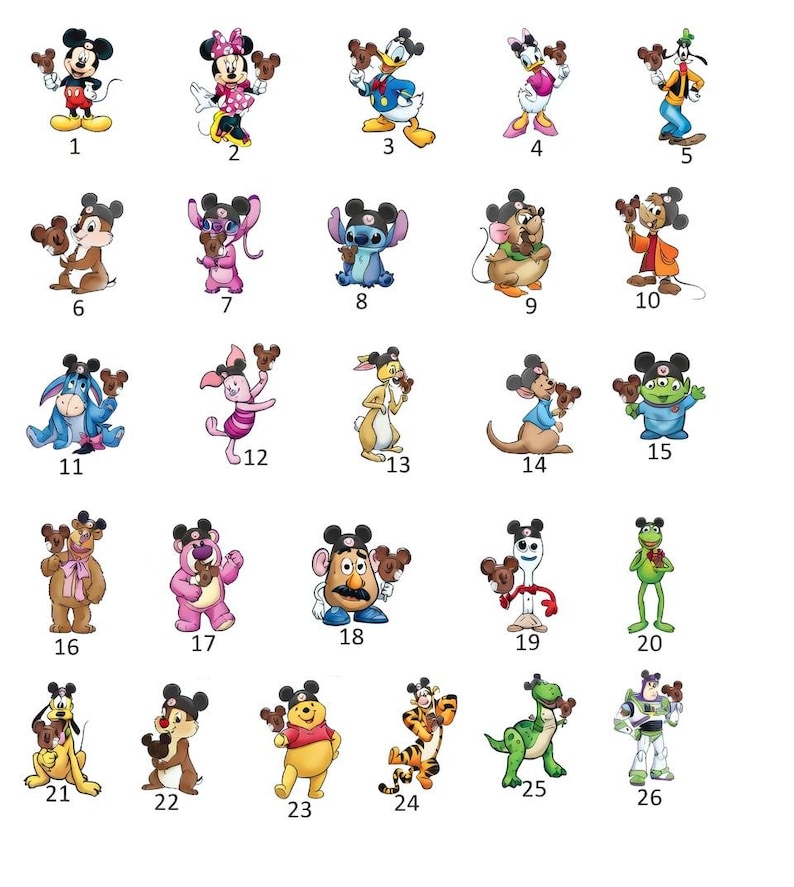 Set 26 Disney Characters Embroidered Patches, Mickey, Stitch, Winnie the Pooh Iron On Patch, Disney Gifts For Kids, Jacket Backpack Patch image 7