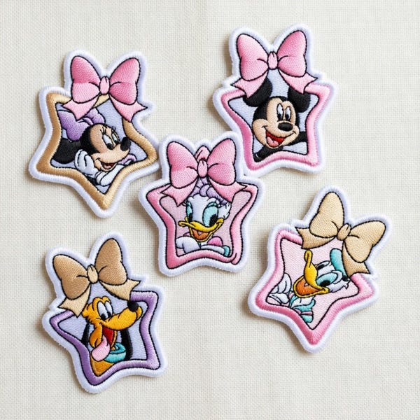 Disney Mickey and Friends Star Shaped Embroidered Patch, Minnie, Mickey Daisy, Pluto, Goofy Iron On Patches, Disney Trip Gift, Jacket Patch