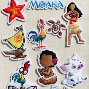 Moana Embroidered Patches, Moana Pua Hei Hei Iron on Patch, Disneyland Patch, Disney Trip Gift For Kids, Jacket Backpack Patch image 3