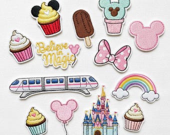 Disney Snack Embroidered Patch, Disney Mickey Iron On Patches, Disney Castle Embroidered Patch, Disney Trip Gift, Jacket Backpack Patch