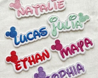 Custom Name Embroidered Disney Patches, Personalized Disneyworld Name Iron On Jackets, Hats, Bags, Uniforms, Gift For Her, Disneyland Gift