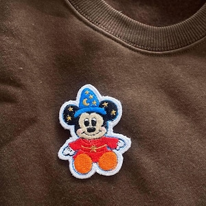 Sorcerer Mickey Mouse Embroidered Patch, Fantasia Mickey Iron on Patch, Disneyland Patch, Disney Gifts For Kids, Jacket Backpack Hat Patch image 2