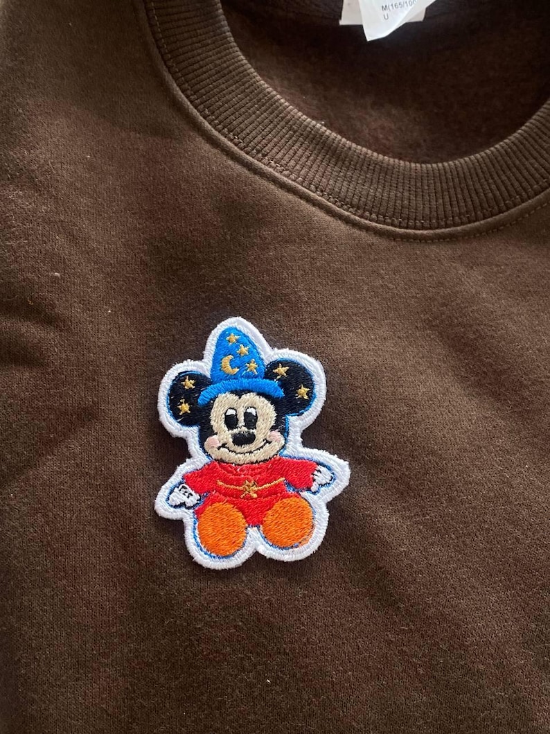 Sorcerer Mickey Mouse Embroidered Patch, Fantasia Mickey Iron on Patch, Disneyland Patch, Disney Gifts For Kids, Jacket Backpack Hat Patch image 2