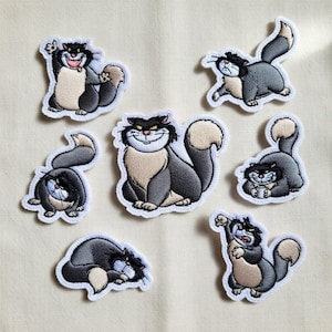 Embroidered Disney Cinderella Lucifer The Cat Patches, Cinderella Iron on Patch, Disneyland Patch, Disney Trip Gift, Jacket Backpack Patch