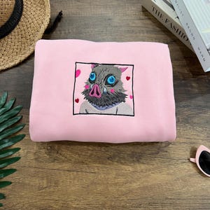 Inosuke Demon Slayer Embroidered Shirt, Iconic Boar Mask Hoodie, Perfect Gift for Anime Fans, Unique Apparel for Friends & Family EKNYA059