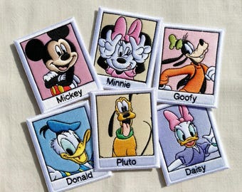 Toppe ricamate Polaroid Disney Topolino e Amici, toppa termoadesiva di Topolino, toppa di Disneyland, regalo per viaggio Disney per giacca e zaino.