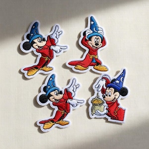 Sorcerer Mickey Fantasia Embroidered Patch, Mickey Sorcerer Iron on Patch, Disneyland Patch, Disney Trip Gift For Kid, Jacket Backpack Patch