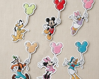 Mickey and Friends Balloon Embroidered Patches, Mickey Minnie Iron on Patch, Disneyworld Patch, Disney Gifts, Jacket Backpack Hat Patch