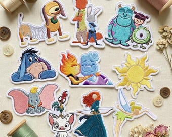 Disneyland Embroidered Patch, Disney Cartoon Characters Iron on Patch, Disneyworld Patch, Disney Gifts For Kids, Jacket Backpack Hat Patch