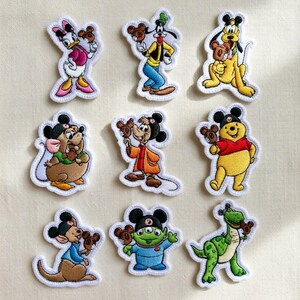 Set 26 Disney Characters Embroidered Patches, Mickey, Stitch, Winnie the Pooh Iron On Patch, Disney Gifts For Kids, Jacket Backpack Patch image 2