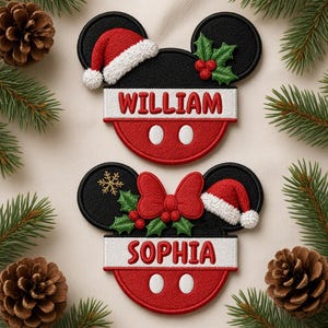 Custom Embroidered Disney Name Patch, Mickey Minnie Ears Iron On Patch, Disney Trip Gift For Kids, Jacket Backpack Patch