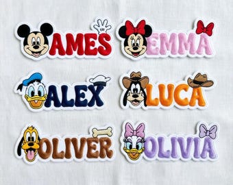 Custom Name Embroidered Disney Mickey and Friends Patches, Mickey Iron on Patch, Disneyland Patch, Disney Trip Gift For Kids, Backpack Patch