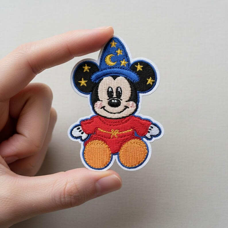 Sorcerer Mickey Mouse Embroidered Patch, Fantasia Mickey Iron on Patch, Disneyland Patch, Disney Gifts For Kids, Jacket Backpack Hat Patch image 3