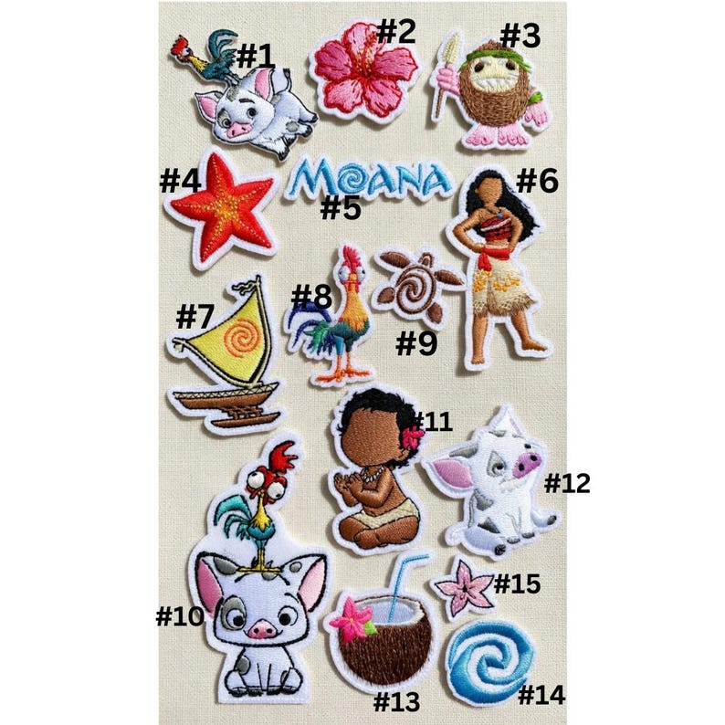Moana Embroidered Patches, Moana Pua Hei Hei Iron on Patch, Disneyland Patch, Disney Trip Gift For Kids, Jacket Backpack Patch image 5
