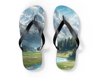 Nature-Inspired Flip Flops for Outdoor Lovers, Summer Footwear, Beach Sandals, Gift for Travelers, Vacation Essentials, Hiking Accessories