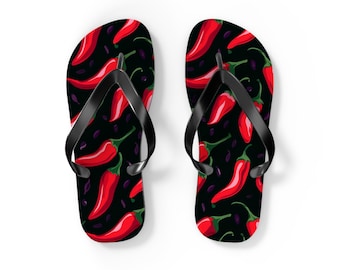 Tongs au chili épicé | Chaussures de plage d'été, claquettes de vacances amusantes, sandales aux piments forts, cadeau unique pour les gourmets, indispensables pour une soirée barbecue