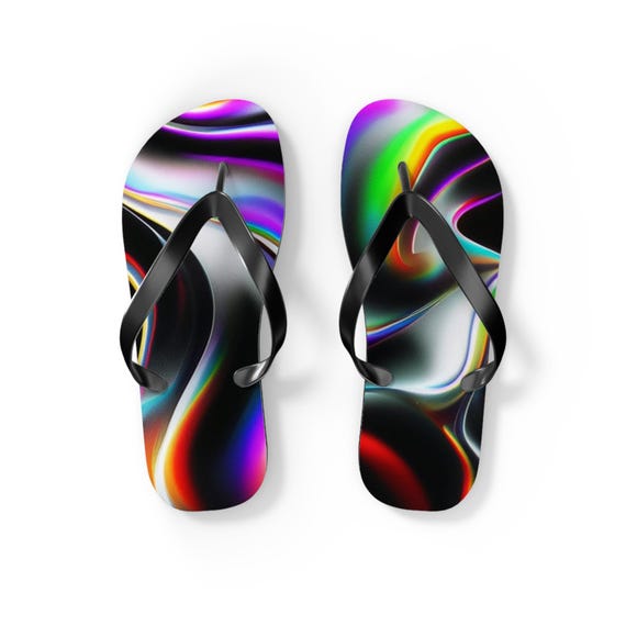 Vibrant Graphic Flip Flops, Summer Footwear, Beach Sandals  display picture 1