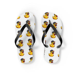 Quirky Duck Flip Flops, Fun Summer Sandals, Poolside Footwear, Beach Accessories, Gift for Kids and Adults