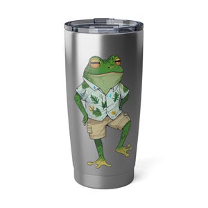 Vagabond Frog 20oz Tumbler, Stylish Drinkware for Travelers, Summer Outdoors, Beach Parties, Gifts for Nature Lovers