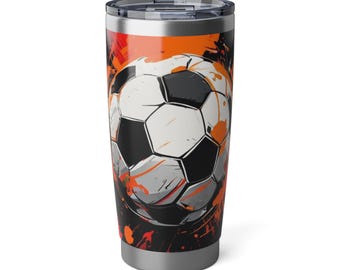 Soccer Travel Tumbler, Vibrant Sports Cup, Soccer Fan Gift, Soccer Mom Mug, Soccer Birthday Present, Soccer Coach Cup