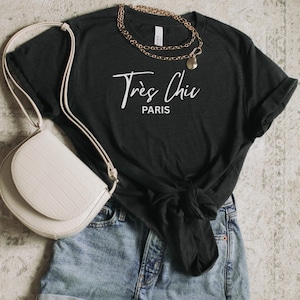 French style t-shirt elegant Paris style gift for her stylish casual shirt work from home minimalist shirt French aesthetic tee