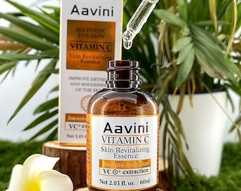 Vitamin C Brightening Face Serum: Hyaluronic Acid, Anti-Aging, Vegan (60ml)