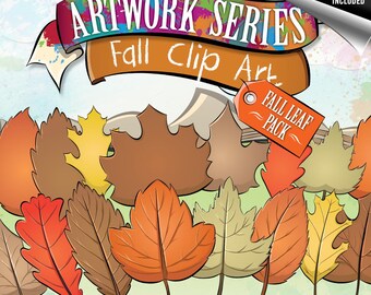 Fall Leaves Clipart Bundle: Hand-Drawn Autumn Clip Art (32 Pieces)