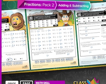 Fractions Worksheets with Riddles: Pack 2 - Adding and Subtracting