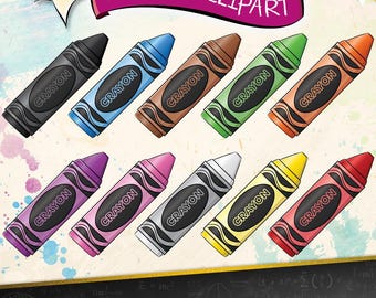 Crayon Clipart Bundle - Multiple Colors