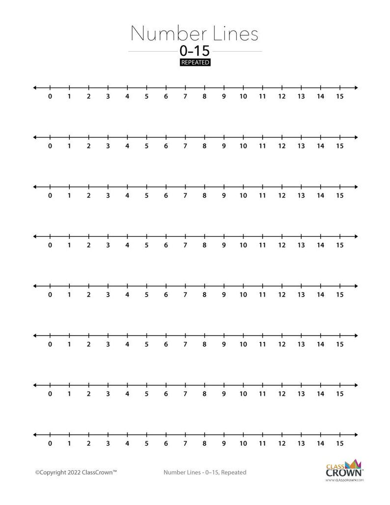 Number Line Worksheet Printables for Teachers (bundle Pack) - Cut-out ...
