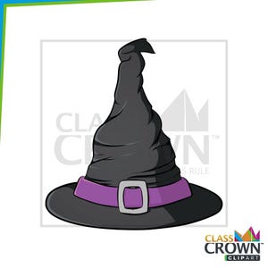 Halloween Clipart: Witch Hat (Human Hand-drawn, Includes Color and B&W)