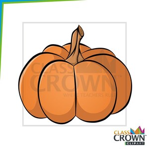 May include: A cartoon illustration of a pumpkin in shades of orange and brown. The pumpkin has a segmented design with a stem. The text "CLASS CROWN" and "WHERE TEACHERS RULE" is visible on the pumpkin.