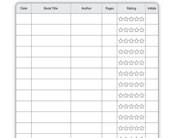 Reading Log Printables Bundle Pack