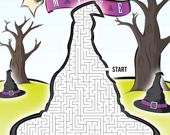 Halloween Printable Mazes Bundle (4 Different Printable Maze Pages)