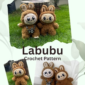 Labubu Crochet Pattern PDF | Amigurumi Doll Tutorial | Cute Toy Plushie Crochet Pattern | Instant Download | Smiling Bunny