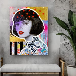 Arte da parete stile street art, stampa su acrilico, stampa urban con cornice, poster fine art, Bold Colors portrait-Unique Home decor urban