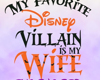 NARANJA Mi villano favorito es mi esposa Svg, Familia Svg, Villanos Svg, Esposo divertido Svg, archivo PNG, Archivo de corte Cricut, Archivo Svg para Cricut