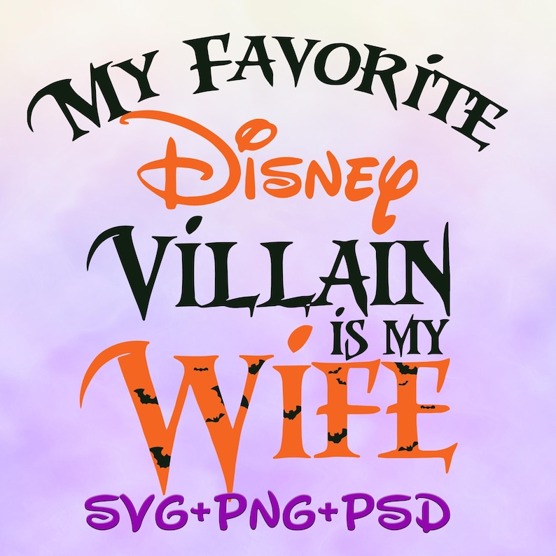 ORANGE My Favorite Villain Is My Wife Svg, Family Svg, Villains Svg, Funny Husband Wife Svg, PNG file, Cricut Cut File, Svg File for Cricut image 1